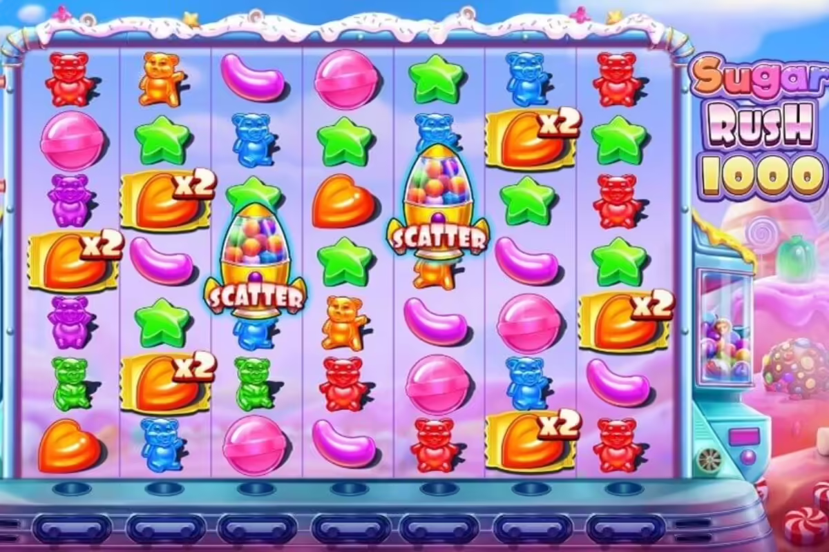 Game Sugar Rush sở hữu giao diện đầy màu sắc và ngọt ngào