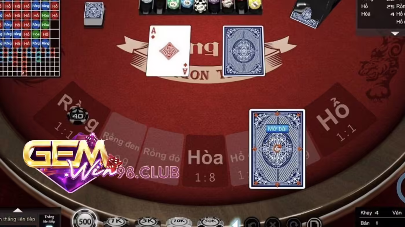 Trong Rồng Hổ, llá bài cao nhất quyết định chiến thắng